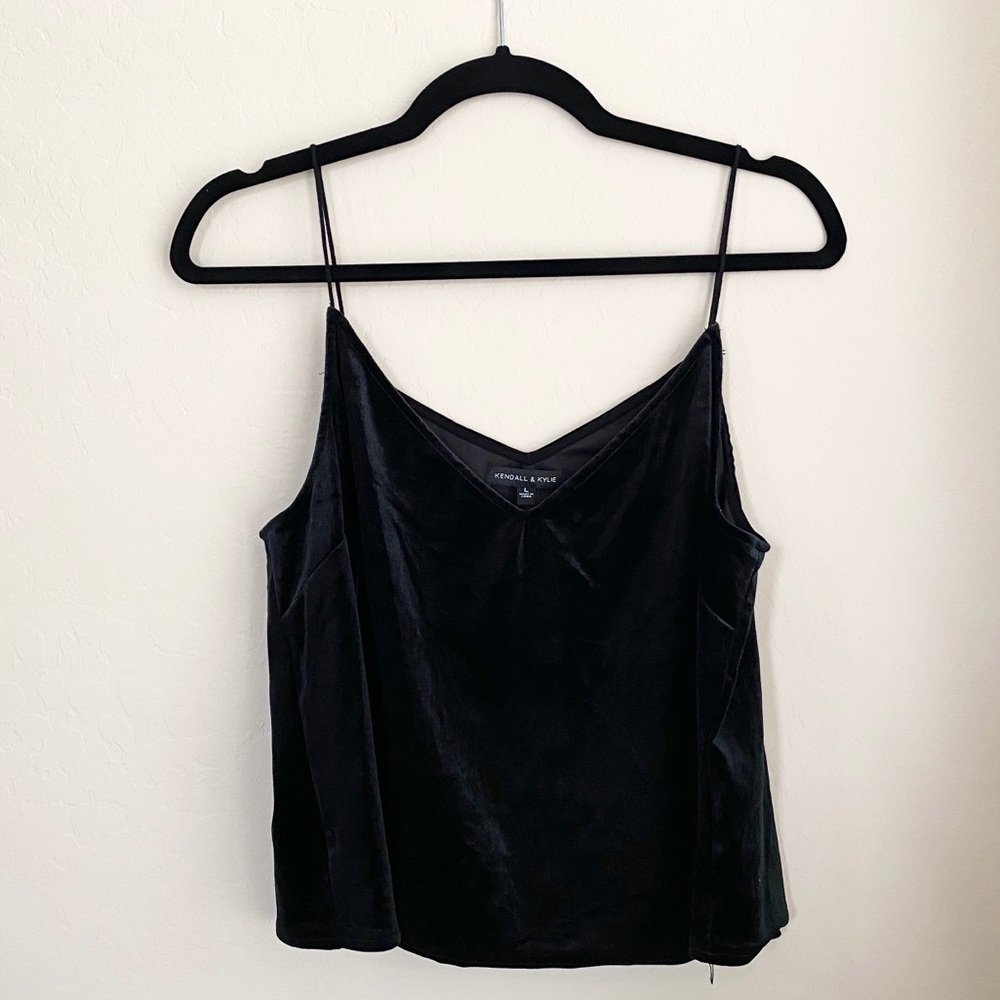 Black velvet spaghetti strap